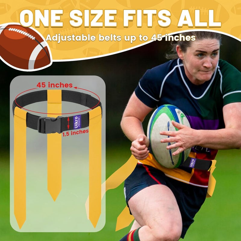 Uikro Flag Football Belts, 7 Player Flag Football Set, 21 Flags for Flag Football for Kids Youth Adults Training Sports - Image 3